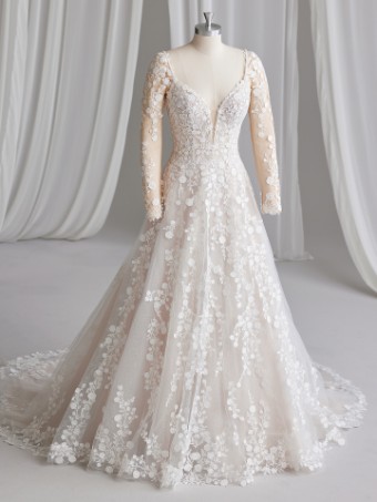 Maggie Sottero Style #EDWINA (23MS617A01 - Sparkle tull with embellished lace motifs) #3 thumbnail