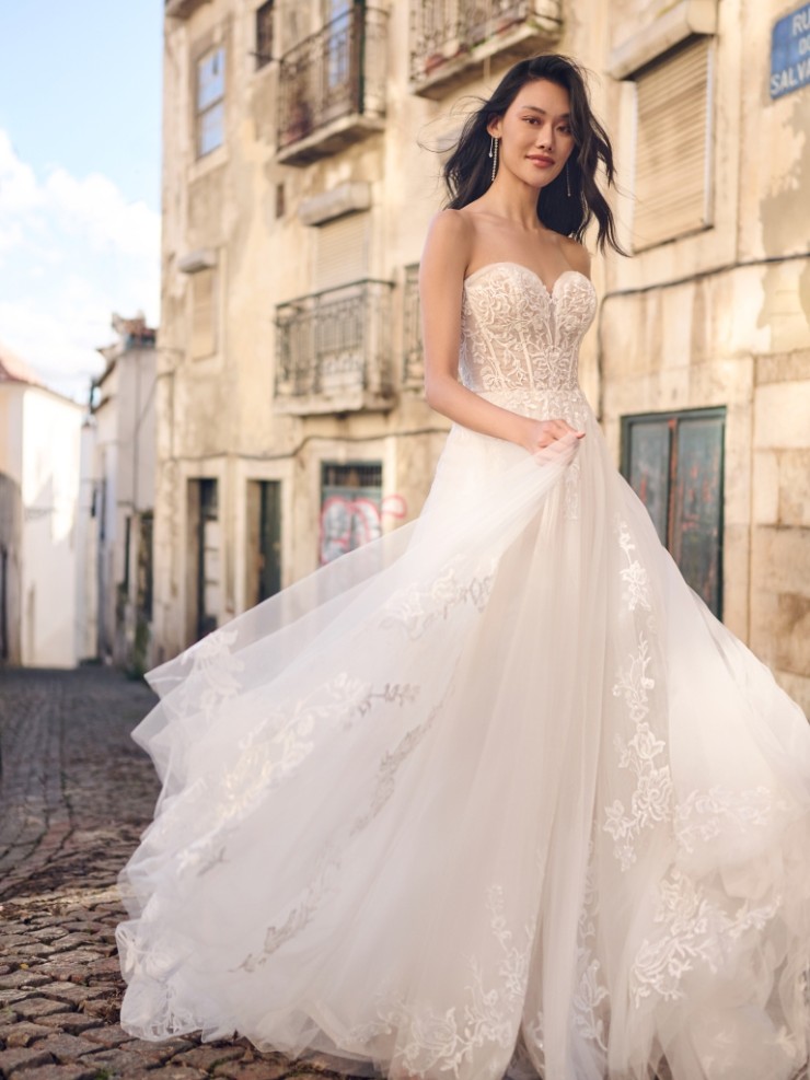Maggie Sottero Style #Danielle Lane (23MT048C11 - added hem lace, unlined, sparkle tulle 1) Default Image