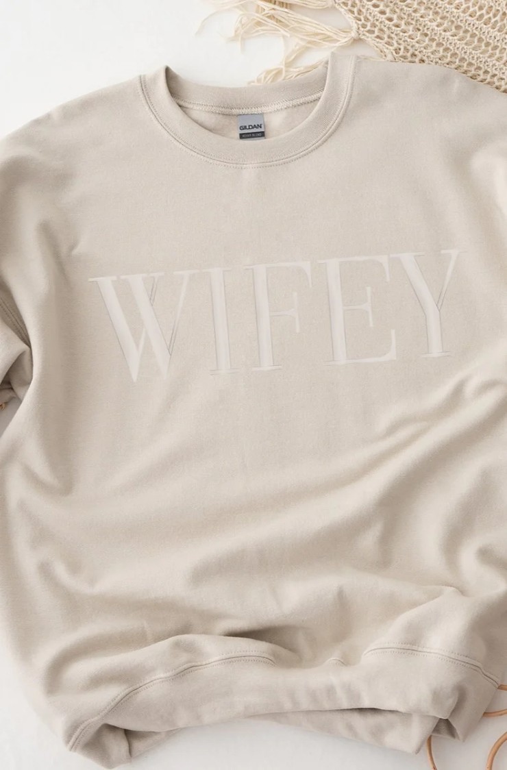 Heirloom Bridal Style #Wifey Embroidered Sweatshirt Default Thumbnail Image