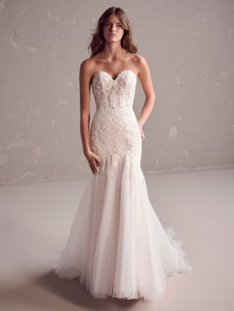 Rebecca Ingram Style #Kirstie (24RS150B01) lined, embellished, glitter tule #0 All Ivory thumbnail