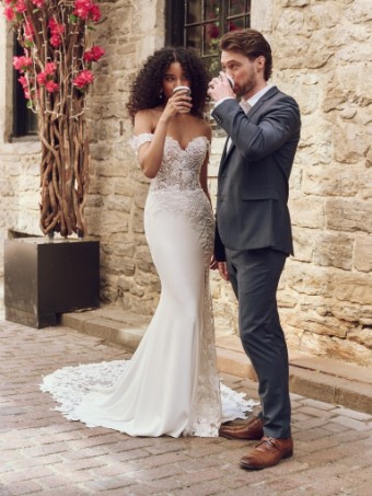 Rebecca Ingram Style #ADELINE (25RK278A01 - Unlined bodice) #2 Ivory (gown with Natural Illusion) thumbnail