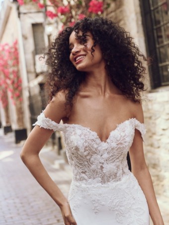 Rebecca Ingram Style #ADELINE (25RK278A01 - Unlined bodice) #1 Ivory (gown with Natural Illusion) thumbnail
