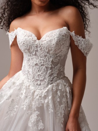 Rebecca Ingram Style #PAIGE (25RS919A02 - Unlined bodice, Plain tulle) #1 All Ivory (Ivory Illusion) thumbnail