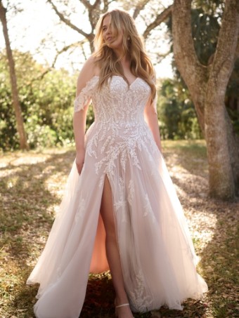Rebecca Ingram Style #VICTORIA (25RB875A01 - Unlined bodice, Glitter tulle) #0 Ivory thumbnail