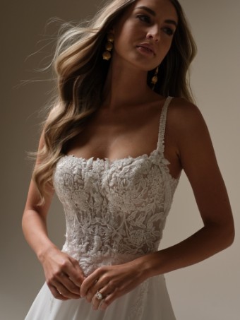 Rebecca Ingram Style #AVERY (25RK280A01 - Unlined bodice) #1 All Ivory (gown with Ivory Illusion) thumbnail