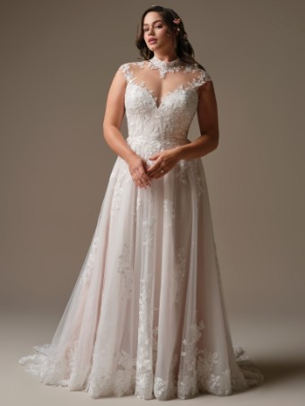 Rebecca Ingram Style #CODY (26RK444A01 - Unlined bodice) #0 Ivory over Blush (gown with Light Nude Illusion) thumbnail