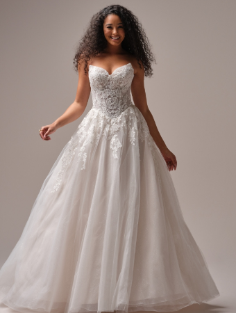 Rebecca Ingram Style #PAIGE (25RS919A01 - Unlined bodice, Glitter tulle) #0 All Ivory thumbnail