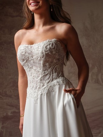Rebecca Ingram Style #HAZEL (F6RK109A01 - Unlined bodice) #1 All Ivory (gown with Ivory Illusion) thumbnail