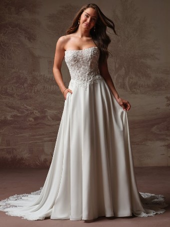 Rebecca Ingram Style #HAZEL (F6RK109A01 - Unlined bodice) #0 All Ivory (gown with Ivory Illusion) thumbnail