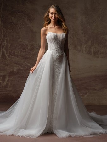 Rebecca Ingram Style #SAMIRA (F6RS203A02 - Unlined bodice, Plain tulle) #1 All Ivory (gown with Ivory Illusion) thumbnail