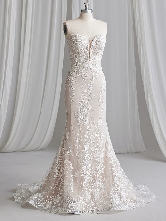 Rebecca Ingram Style #NELLY (23RK682A01) #3 Ivory over Nude (gown with Natural Illusion) thumbnail