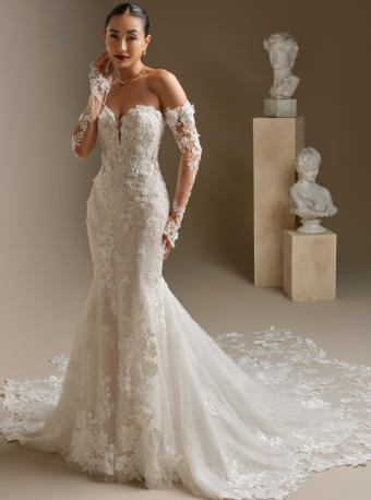 Sottero and Midgley Style #Rashida  Detachable Sleeves  YYDS #1 Ivory/Light Nude thumbnail