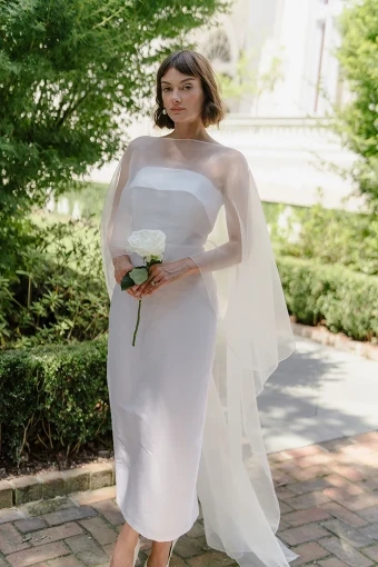 LulaKate Style #Organza Cape #0 default Ivory thumbnail