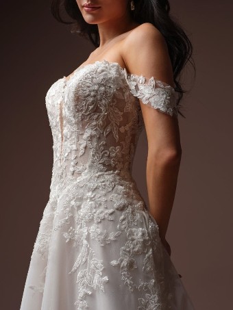 Rebecca Ingram Style #BERNADINE (F6RK097A01 - Unlined bodice, Glitter tulle) #3 Ivory over Soft Blush (gown with Light Nude Illusion) thumbnail