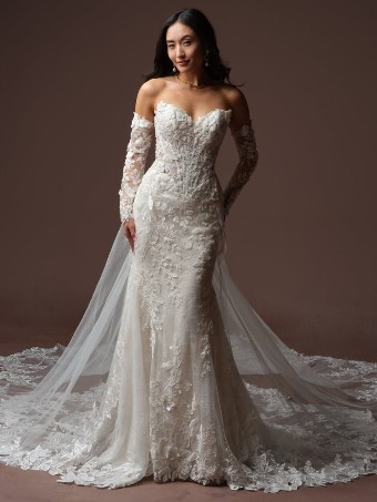 Maggie Sottero Style #Estelle #3 All Ivory (gown with Ivory Illusion) thumbnail