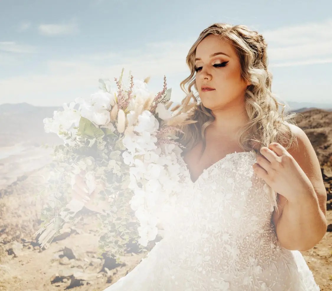 bride with flowers
