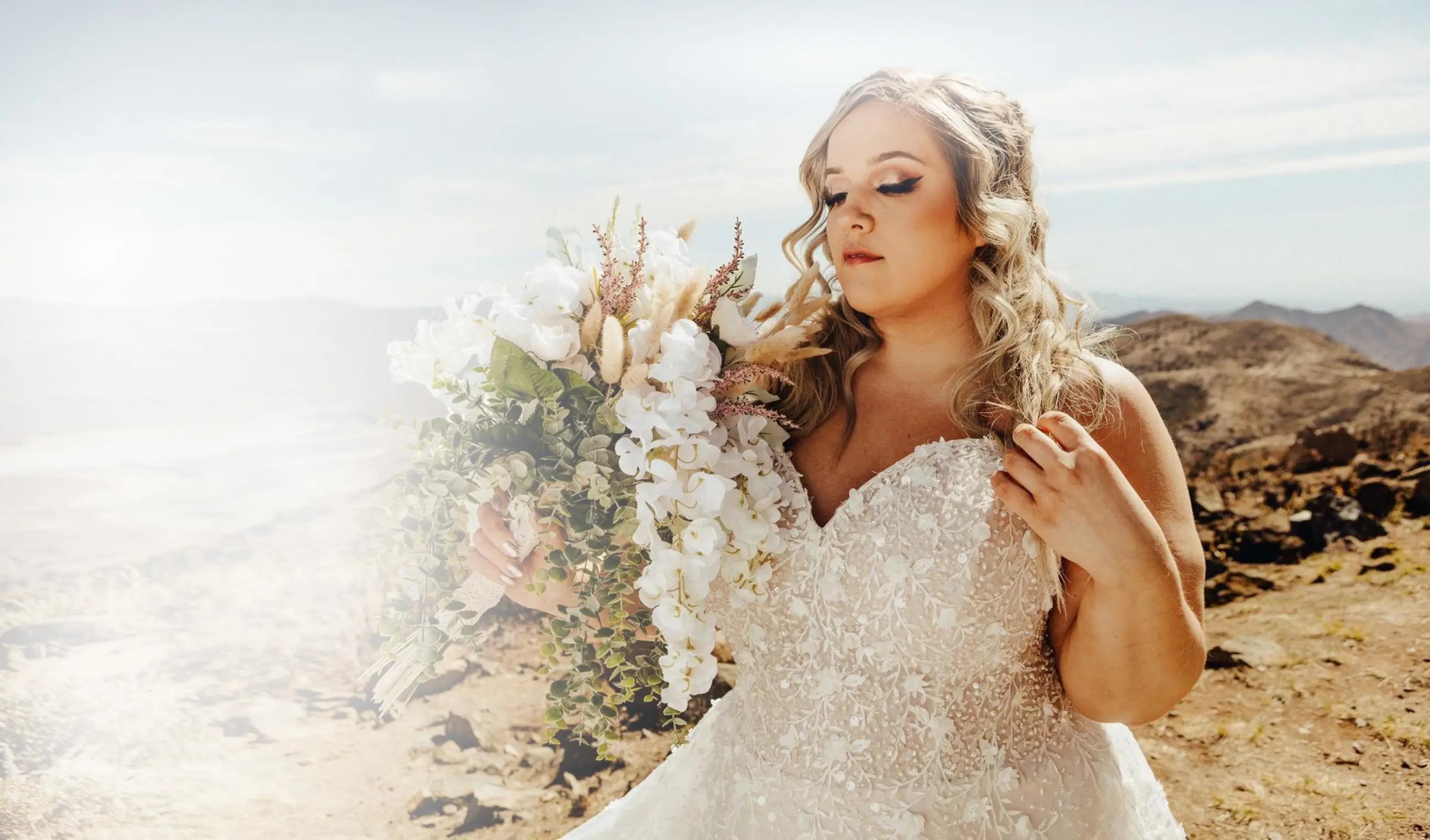 bride with flowers